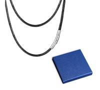 ARWIG Men's Black Leather Necklace Cord, 3mm Width, 51cm/20.08in, Stainless Steel Lock, Unisex, Minimalist, Contemporary, No Gemstone, No Stamp, Necklace, Gift for Men and Their Families