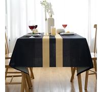 Arwllzz Black Table Cloth Party 100x100cm Dust-Proof Tablecloth Square Washable Machine Washable Elegant Tabletop Decoration for Kitchen Dinning Garden Farmhouse Party Wedding Outdoor Use