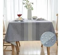 Arwllzz Rectangle Tablecloth, Grey Stripe Fabric Small Table Covers Modern 140x200 cm Dust-Proof Table Cloth Waterproof Heat Resistant Party Tabletop Decorations for Dinning Kitchen Wedding Outdoor