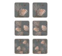 Åry Home Pine Cone coaster 6-pack moss grey
