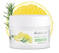 ARYA LAYA Body Butter Lemon Rosemary, 200 ml - Rich Body Butter with Shea Butter Organic, Also Suitable for Dry Skin, Subtle Fragrance of Citrus and Rosemary, Vegan