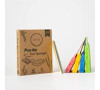 ARYA. | Pop-Up Eco Sponges 24 Pack | Natural Cellulose | Compostable & Biodegradable | Compressed Kitchen & Bathroom Sponges | Plastic-Free & Non-Scratch (24)