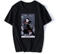 Arya Stark Got Tarot Card Death Valar Morghulis Harajuku Streetwear Unisex 100% Cotton Short-Sleeve T-Shirts Black XL