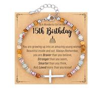 AryaHozel Dainty Cross Bracelet for Women - 13th to 60th Birthday Gifts for Her, Christian Gifts for Women, Sister, Friend, Mom, Daughter | Birthday, Valentine's Day, Easter, Christmas Gift, One Size