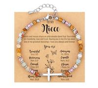AryaHozel Dainty Cross Bracelet for Women - 13th to 60th Birthday Gifts for Her, Christian Gifts for Women, Sister, Friend, Mom, Daughter | Birthday, Valentine's Day, Easter, Christmas Gift, One Size