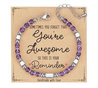 AryaHozel Tiny Gemstone Beaded Bracelets for Women Teen Girls, You are Awesome Bracelets, Unique Gifts for Her Friend Sister Mom Daughter Granddaughter on Mothers Day/Birthday/Graduation/Easter, M