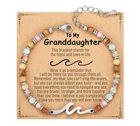 AryaHozel Wave Bracelets for Women, Christmas Stocking Stuffers, Jewelry Gifts for Best Friend, Sister, Mom, Daughter | 21st 30th 40th 50th 60th 70th Birthday Gifts for Women, One Size, Stainless