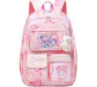 Aryan School Bags for Girls, 26L Kids Backpack Cute Refrigerator Door Rucksack for Primary and Secondary School (Pink)