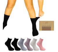 ARYAS 6 Pairs 100% Breathable Bamboo Socks - R/L Comfort Fit, Moisture-Wicking, Reinforced Heel & Toe, Perfect Daily Wear for Women UK 6-8 / EU 39-42