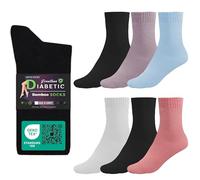 ARYAS Women’s Diabetic Bamboo Socks - 6 Pairs Multipack | Ultimate R/L Fit, Seamless Toe, Non-Binding Top, Breathable & Moisture-Wicking Socks for Sensitive Feet, Everyday Wear UK 6-8 / EU 39-42