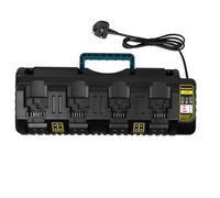 ARyee DCB104 4 Ports Charger Compatible with Dewalt 12V-20V Lithium Batteries, 3A Fast Charger for Dewalt DCB Series Tools Lithium Batteries, with 2 USB Ports