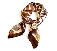 ARYIMYDP 1 Piece Bandana Brown Square 70 x 70 cm, Imitation Silk Fabric, Sun Protection, Versatile as a Neckerchief or Belt