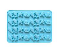 ARYIMYDP 1 Piece Silicone Print Marine Animals 32 Cavities for Chocolate and Ice - Non-stick and Heat Resistant Flexible - Ideal for Candy, Jelly and Cake Decoration