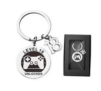 ARYIMYDP 1 x 18 Year Old Unlocked Level 18 Contemporary Design Gamepad Symbol Keyring Gift with Gift Box