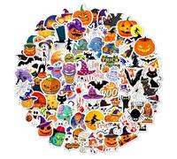 ARYIMYDP 100 Pieces Halloween Stickers, Washable and Reusable Material, Anti-Scratch Stickers for Laptop, Helmet, Luggage, Skateboard, Car, Motorcycle