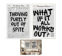 ARYIMYDP 2 Motivational Posters - Retro Motivation Poster Black White On, Positive Affirmation Quote, Minimalist Art Print, Modern Wall Decoration for Dorm, Unframed 20 × 30 cm