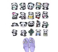 ARYIMYDP 20pcs Shoe Accessories, Specially Designed for Crocs Fits Crocs Accessories Panda Design Easy to Fix for Boys, Girls and Adults