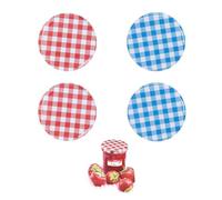 ARYIMYDP 4 Pieces Metal Screw Cap Replacement Jar Lid Screw Cap for Jars Reusable and Food Safe Suitable for Glass Jars (Red, Blue)