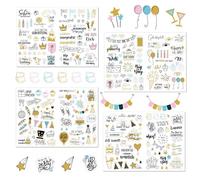 ARYIMYDP 4 Sheets Birthday Stickers for DIY Decorations, Cards and Gifts. Make every event unique. Perfect for scrapbooking, theme parties, adults and children.