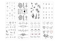 ARYIMYDP 8 Sheets of 100+ Temporary Tattoos Long-Lasting Waterproof 2 Weeks Fake Tattoos Sayings for Women Men Adhesive Tattoos, Perfect for Parties, Festivals, Leisure Fun