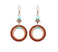 ARYIMYDP Boho Hoop Earrings Hanging Ethnic Jewellery Women's Round Statement Earrings Summer Accessories Festival Earrings for Gift Decoration Styling Everyday Vintage Hoop Earrings for Everyday Use