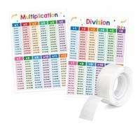 ARYIMYDP Einmaleins Learning Poster Set, 2 Multiplication Tables and Division Posters with Adhesive Tape, 1 x 1 Learning for Primary School, Learning Aid for Classroom and Home