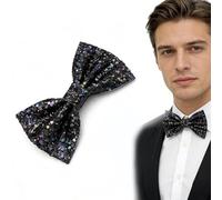 ARYIMYDP Men's Glitter Bow Tie, Sequin Bow Tie with Adjustable Band, Pre-Tied Bow Tie for Wedding, Carnival, Fancy Dress and Parties, Sparkling Accessory for Men