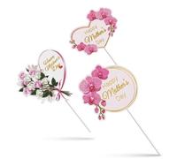 ARYIMYDP Pack of 15 Cake Toppers for Mother's Day Cakes, Filigree Pattern Design, 3 Different Patterns, Essential Decoration for Holidays