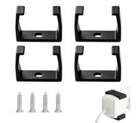 ARYIMYDP Pack of 4 Socket Holder, Socket Strip Holder and Multiple Plug Wall Mount, Universal Black for 4.5-5 cm Wide Power Strips, Wall Table, Space-Saving Cable Management