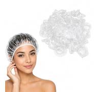 ARYIMYDP Pack of 50 Shower Caps, Disposable Shower Caps, Transparent Plastic Caps, Large Thick, Waterproof Shower Caps for Women, Hotel Travel Utensils, Deep Care for Hair Care, Cleaning Agents