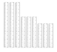 ARYIMYDP Pack of 9 Plastic Ruler 15 cm 20 cm 30 cm Ruler Transparent Flexible Precision Ruler Measuring Tool Flexible Precision Ruler for School Office Home Drawing (6, 8, 12 Inches)