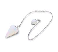 ARYIMYDP Rock Crystal Gemstone Pendulum Necklace with Engraving Ball, Handmade Jewellery Made of Natural Stone as a Decoration or Gift