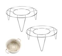 ARYIMYDP Set of 2 Stainless Steel Insert Rack Steam Rack Steamer Insert for Cooking Pots Cooling Rack Cake Rack Air Fryer Rack Multipurpose Air Fryer Accessories, Round Pot Trivet Steamer Rack