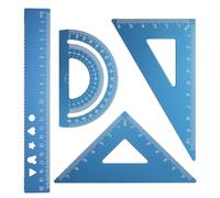 ARYIMYDP Set of 4 Rulers and Squares Set Aluminum Alloy Metal Geometric Protractor 45 60 6 Inch Math School Geometry for Teachers Students Drafting