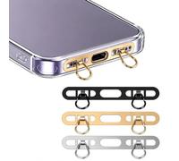 ARYIMYDP Stainless Steel Universal Mobile Phone Lanyard Tab, Metal Attachment for Mobile Phone Cases, Robust & Theft-Proof, Secure Connector for Neck Cord, Mobile Phone Strap, Set of 3 (Champagne Gold