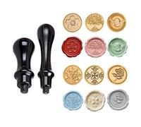 ARYIMYDP Wax Seal Stamp Set with 6 Interchangeable Heads, 2 Handle for Gift Invitations, Ideal for Christmas, Carnival, Valentine's Day, Birthdays, Weddings