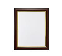 Aryllis 9x7 Solid Wood Photo Frame, Walnut Picture Frame with Gold Trim, Freestanding and Wall-mountable