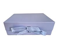 Aryllis A4 Deep Luxury Gift Box with Magnetic Lid and Stylish Silk Ribbon, Pale Blue, Gift Hamper for Birthday & Anniversary Presents - 33cm x 25cm x 11cm