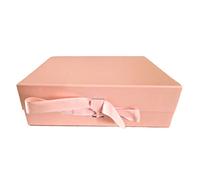Aryllis A4 Deep Luxury Gift Box with Magnetic Lid and Stylish Silk Ribbon, Pale Pink, Gift Hamper for Birthday & Anniversary Presents - 33cm x 25cm x 11cm