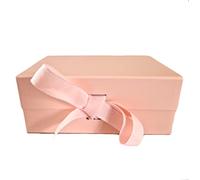 Aryllis A5 Deep Luxury Gift Box with Magnetic Lid and Stylish Silk Ribbon, Pale Pink, Gift Hamper for Birthday & Anniversary Presents - 23.5cm x 17cm x 10cm