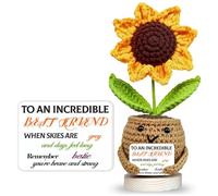 Aryllis Handmade Crochet Sunflower, To my Incredible Best Friend, Thoughtful Gift for a Loved One, Crochet Emotional Support Flower, Birthday Anniversary Wedding Gift Idea