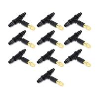 Arythia 10 Pcs Misting Nozzle with Tee Connector for Irrigation System, Copper Garden Irrigation Water Spray Nozzle, Atomising Greenhouse Mister for Cooling