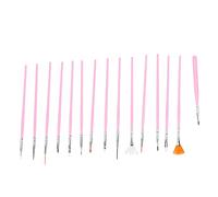Arythia 15 Pcs Nail Art Brushes for Gel Nails, Professional Nylon Fine Detail Tools for Thin Lines Painting, Versatile Art Liner Brushes for Home or Salon Design (Oil painting brush 15-piece set pink)