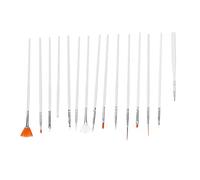 Arythia 15 Pcs Nail Art Brushes for Gel Nails, Professional Nylon Fine Detail Tools for Thin Lines Painting, Versatile Art Liner Brushes for Home or Salon Design (Oil paint brush set 15 pieces white)