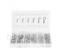 Arythia 150Pcs Cotter Pins Assortment, 6 Sizes R Clips Set, High Hardness Hitch Pin Clips, Durable Fastener Assortment Kit for Automotive, Tractor, Lawn Mower