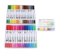 Arythia 36 Colors Dual Tip Brush Pens, Water Soluble Double Ended Felt Tip Pens with Soft Brush Head, Drawing Markers for Adult Colouring and Painting Books