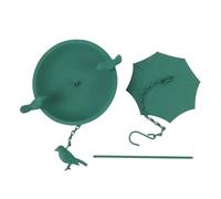 Arythia Hanging Metal Bird Feeder, Durable Iron Tray for Wild Garden, Outdoor Seed Feeding Station with Umbrella Top, Decorative Bird Feed for Backyard