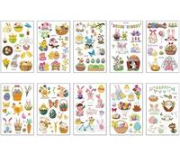 ARYU 10 Easter Egg Stickers Waterproof Cute Eggs Car Pet Tattoo Stickers Waterproof