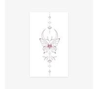 ARYU 10 Sheets Temporary Tattoos - Pink Moon & Butterfly Line Design, Dainty Waterproof Fake Tattoos for Women, Lasts 7 Days, Feminine Minimalist Body Art
