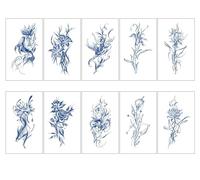 ARYU 10pcs Semi-Permanent Herbal Juice Tattoo Stickers Small Pictures Japanese And Korean Chinese Style Clavicle Back Tattoo Stickers 7 * 12cm U-110